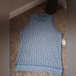 NWT Spalding Studio Sports Top Teal/White Combo Sz. L